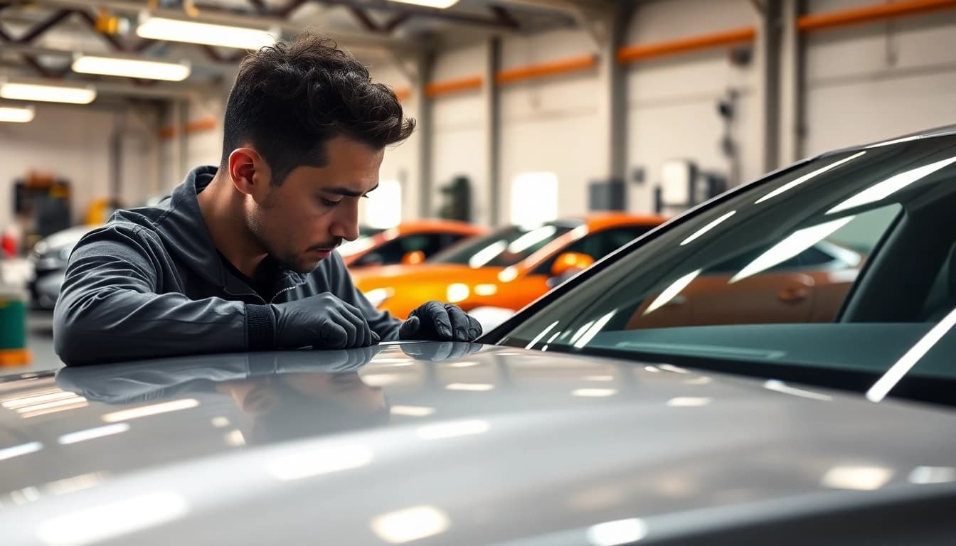 Applying PPF Chattanooga expertly to a vehicle hood, showcasing professional techniques and detailing.