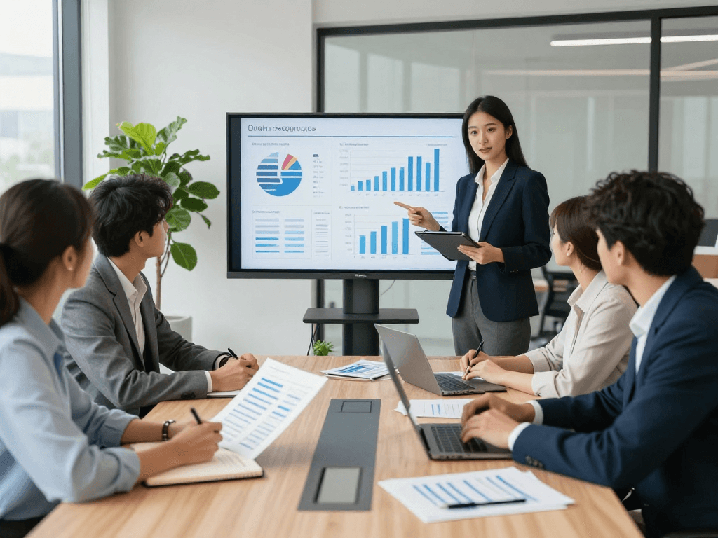 Companies collaborating in modern office space for innovative growth strategies.