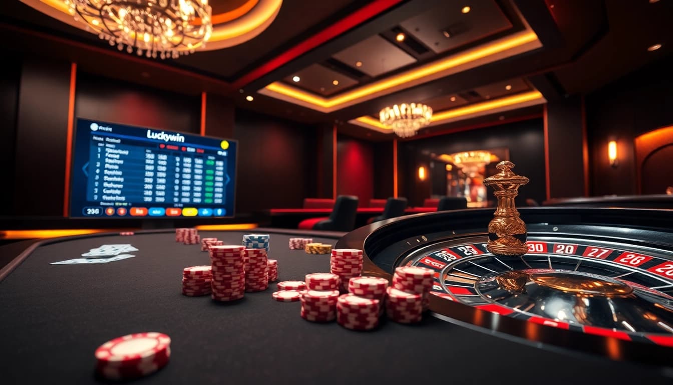 Experience the thrill of gaming at Luckywin with vibrant roulette and betting interface.
