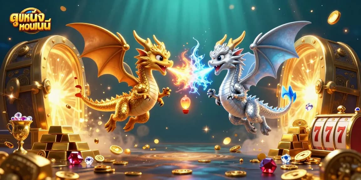 Engage with ดูหนังออนไลน์ while experiencing the thrill of intertwined dragons amidst vibrant casino treasures.