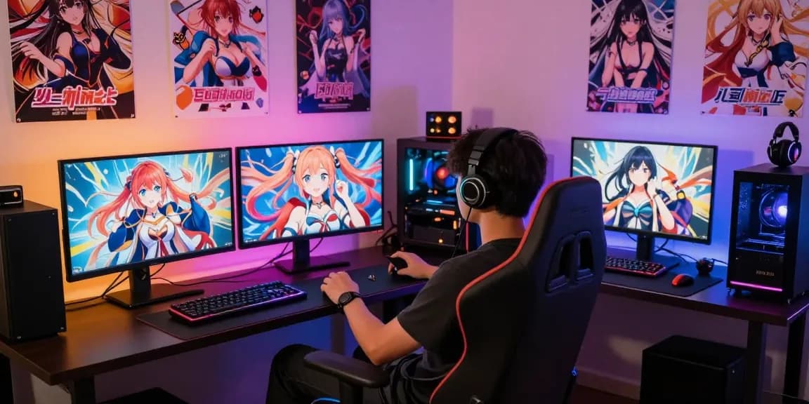 Discover exciting hentai games online in immersive gaming setups featuring vibrant characters and engaging visual novels.