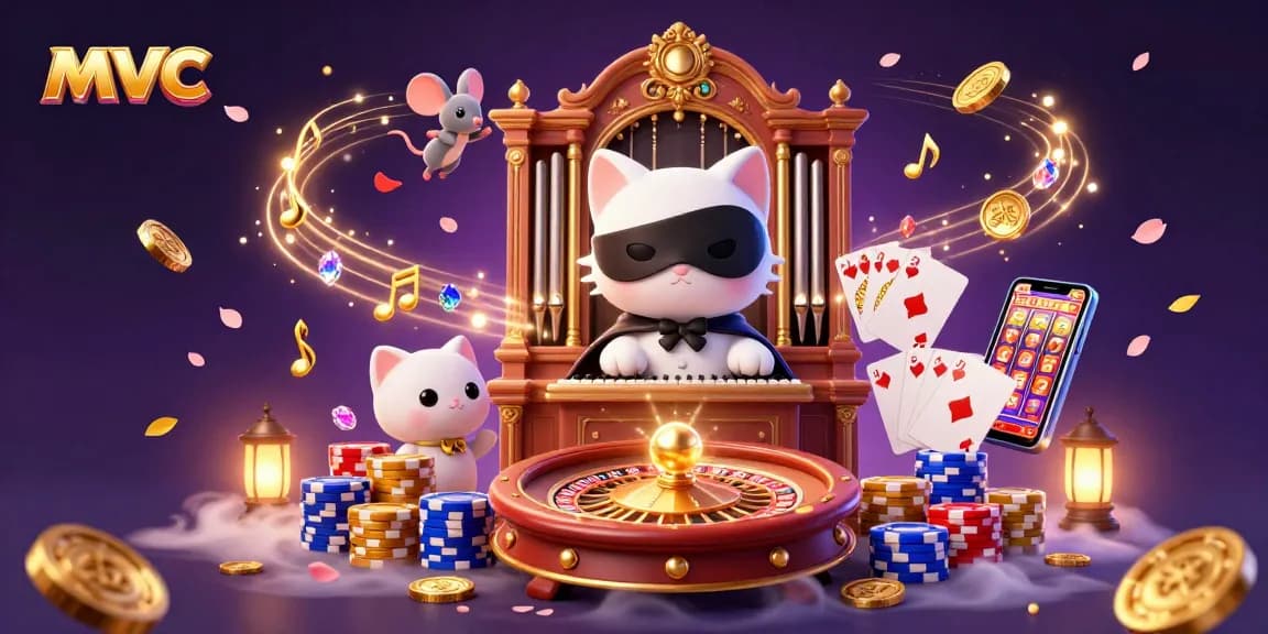 Experience thrilling action at mvc with a dynamic casino scene featuring a phantom cat and acrobatic mouse.