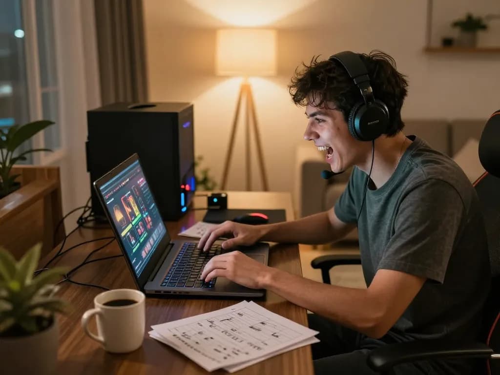 Player engaging in an exciting game session on 789bet from a cozy home setup