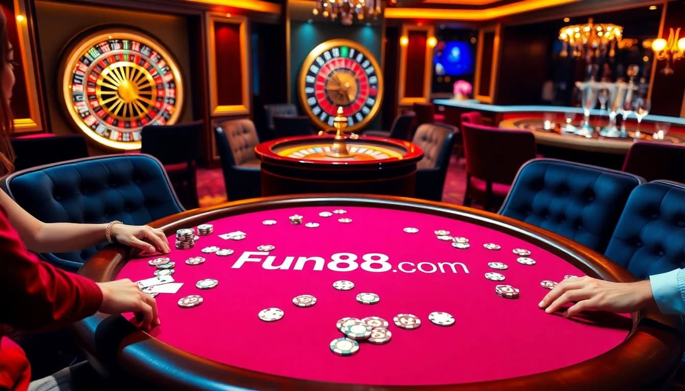 Experience the excitement of gambling at Fun88.com with a vibrant poker game.