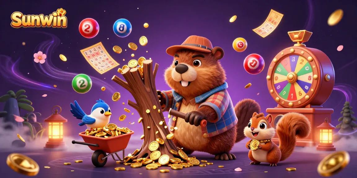 Engage with sunwin through vibrant animated characters in a lively casino game scene.