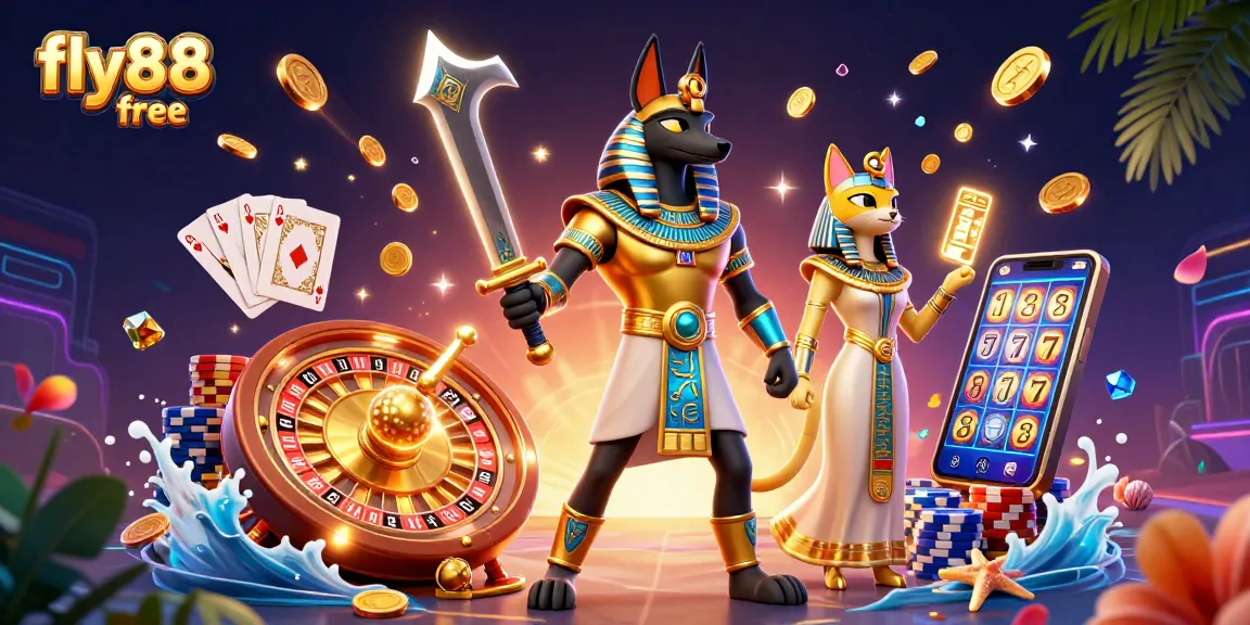 Experience thrilling gameplay with fly88 free, featuring vibrant 3D characters and dynamic casino elements.