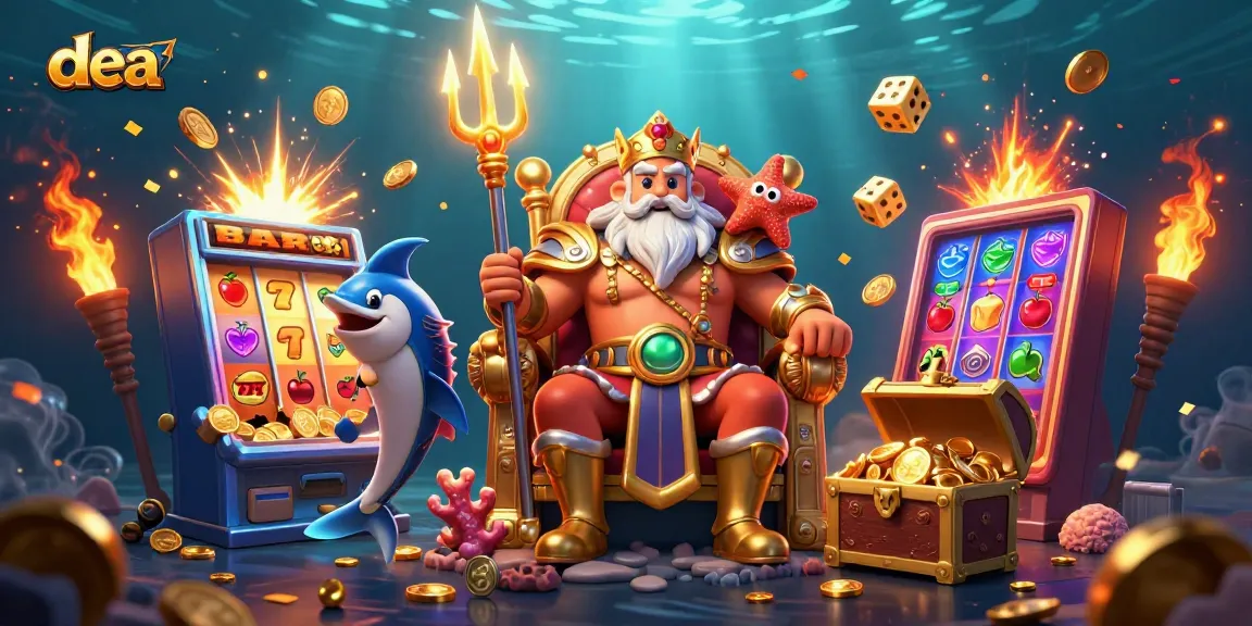 Experience the thrill of the casino in this vibrant 3D illustration featuring dea and a jackpot explosion.