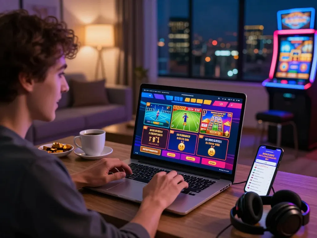 Engaging user experience on az 888 online gambling platform, vibrant gaming atmosphere.