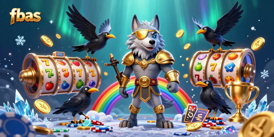 Experience fbas with a vibrant 3D casino scene featuring Odin, ravens, and spinning slots.