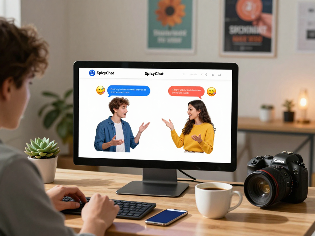 Engaging chat on SpicyChat with lively conversation bubbles on digital devices.