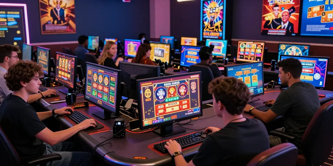 Players engaging with credit card casinos in a lively online gaming environment with colorful interfaces and promotions.