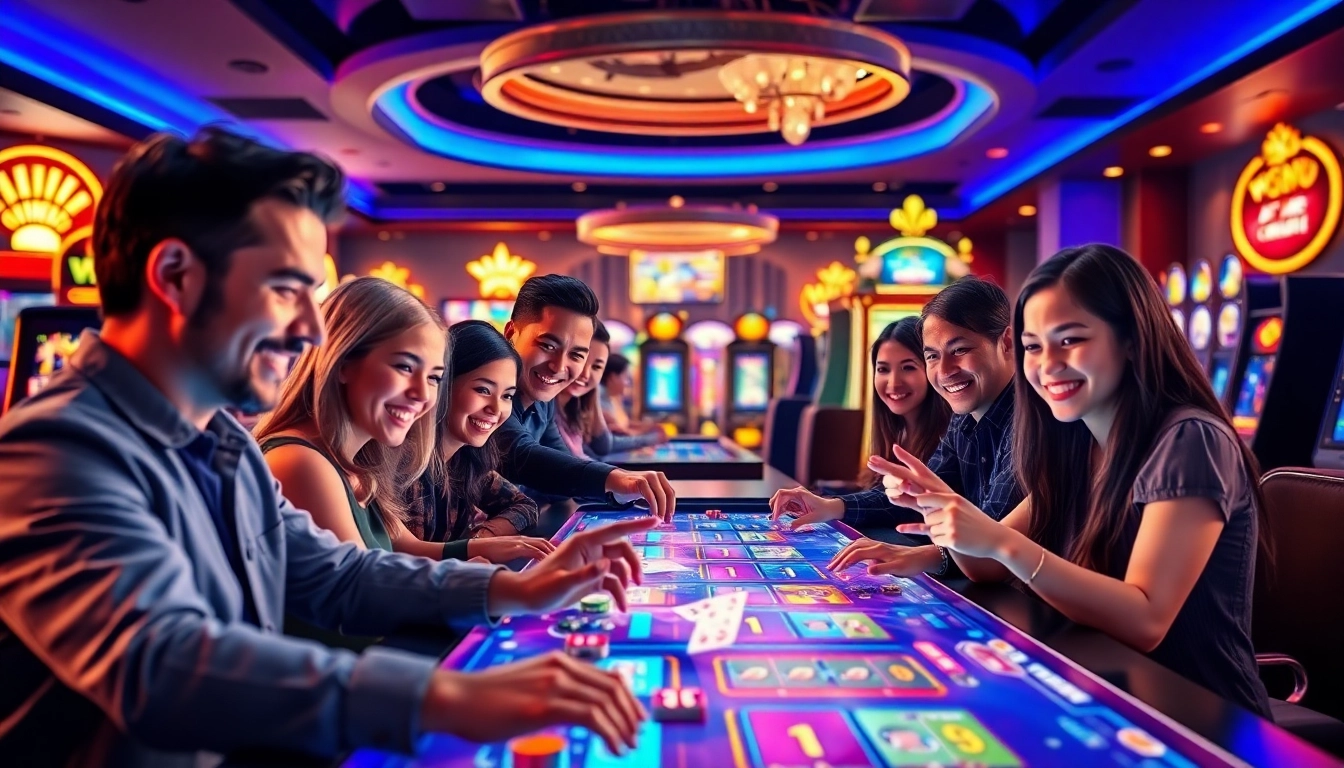 Exciting online casino experience at new88go.com with diverse players and vibrant gaming atmosphere.