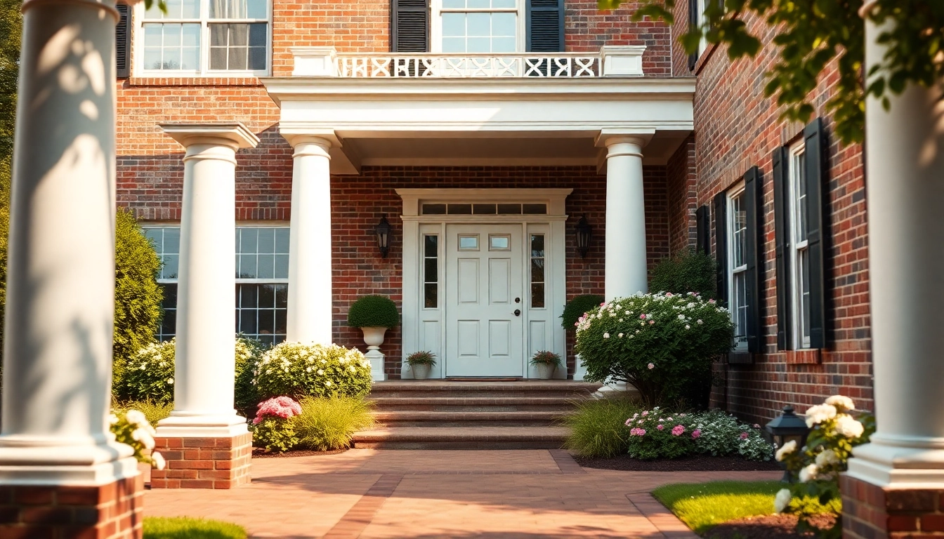 Revitalizing a colonial home renovation with elegant entrance showcasing classic architecture.