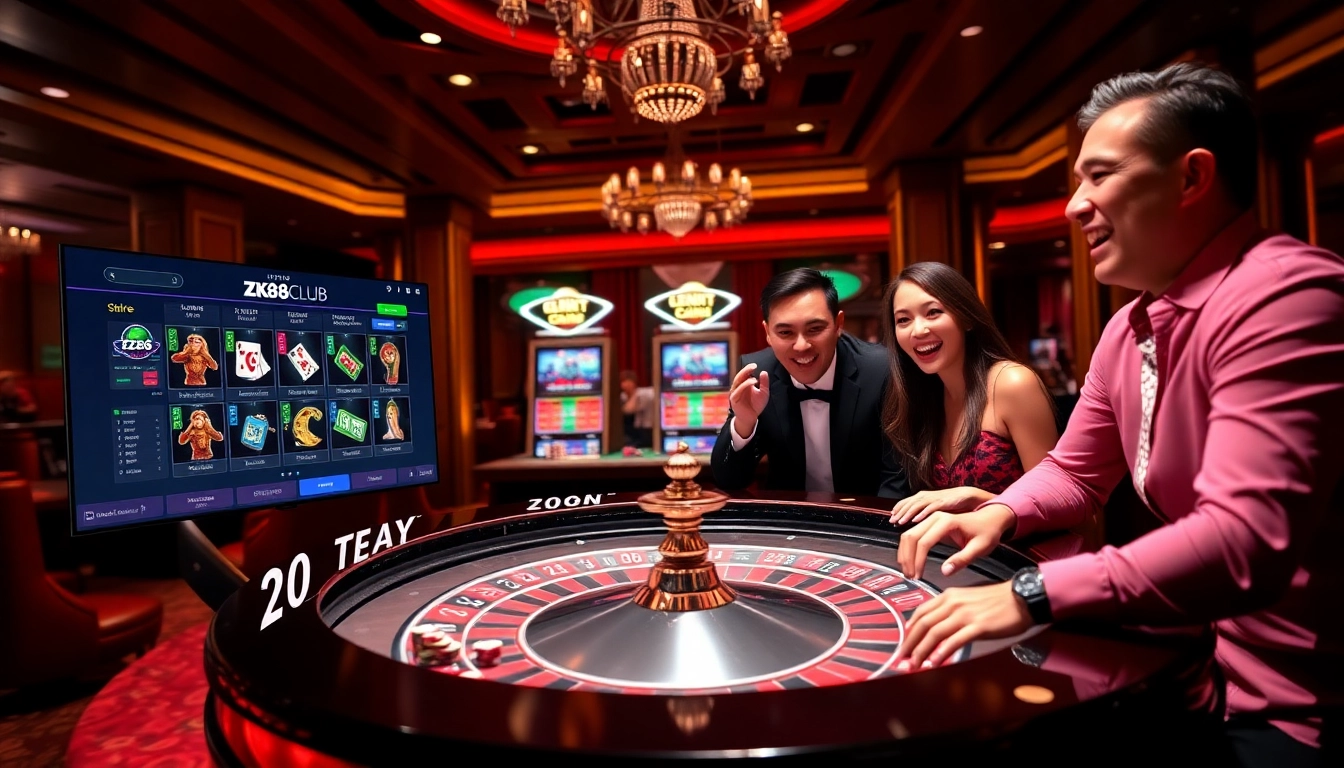 Players enjoying high-stakes gameplay at https://zk88.club/ with vibrant casino visuals.