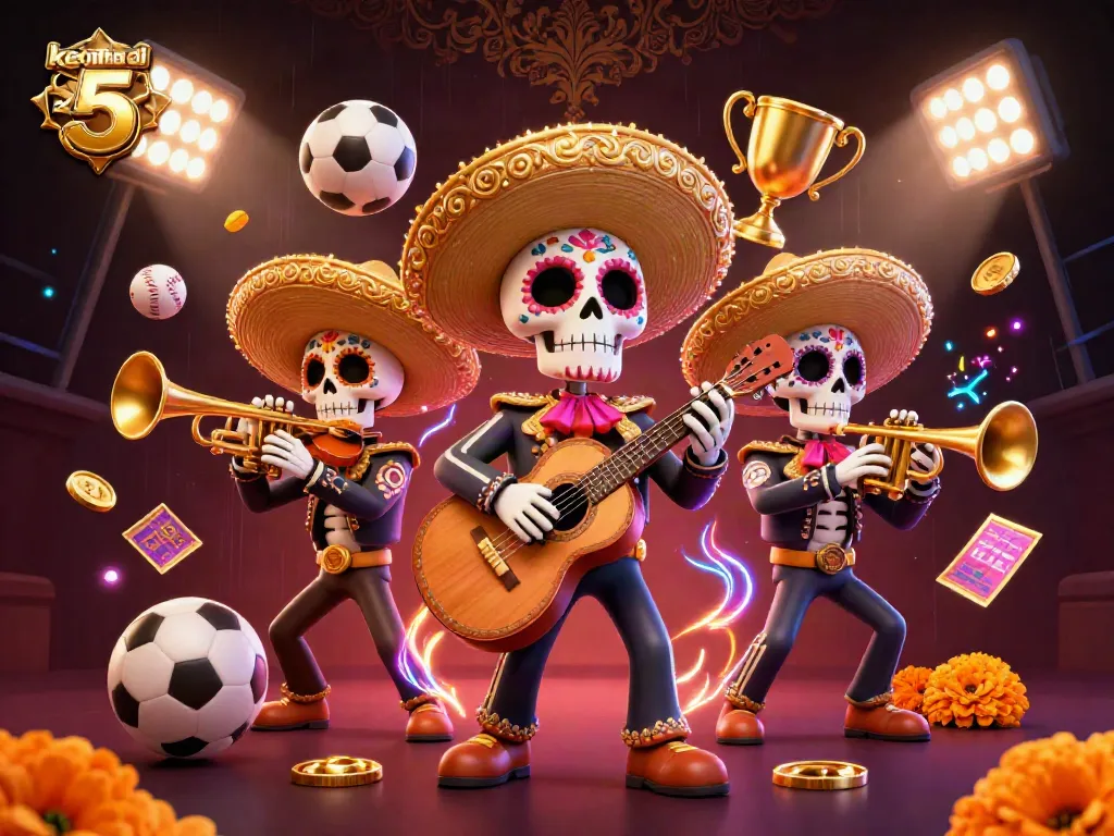 Engage with keo nha cai 5 sports betting action among vibrant mariachi band characters.