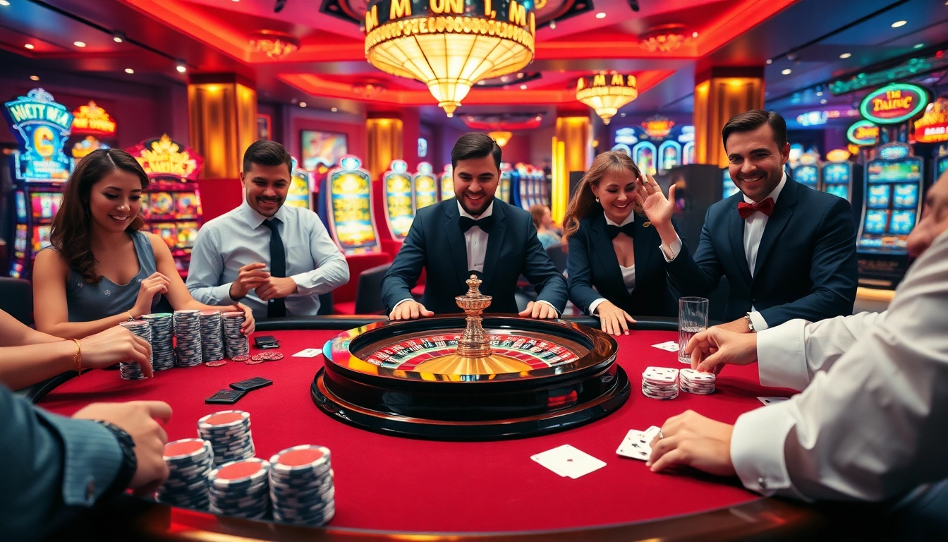 A dynamic blackjack scene highlighting gg88 com, featuring intense players, vibrant colors, and luxury casino elements.