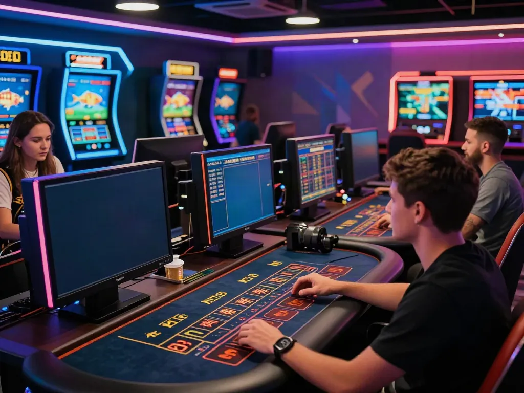 Engaged players enjoying diverse gaming experiences at LU88 gaming lounge.