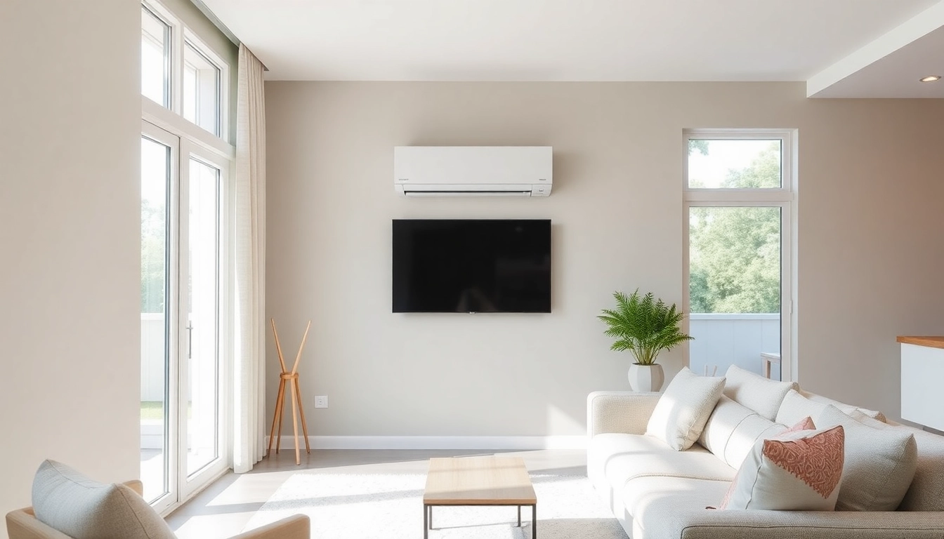 Install a mitsubishi mini split ac in a sleek, modern living space for optimal comfort.