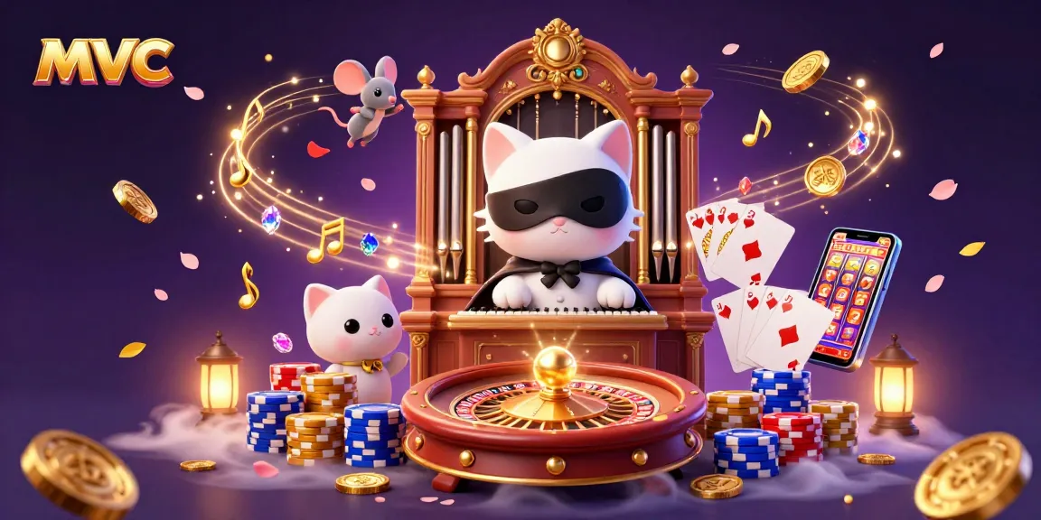 Experience thrilling action at mvc with a dynamic casino scene featuring a phantom cat and acrobatic mouse.