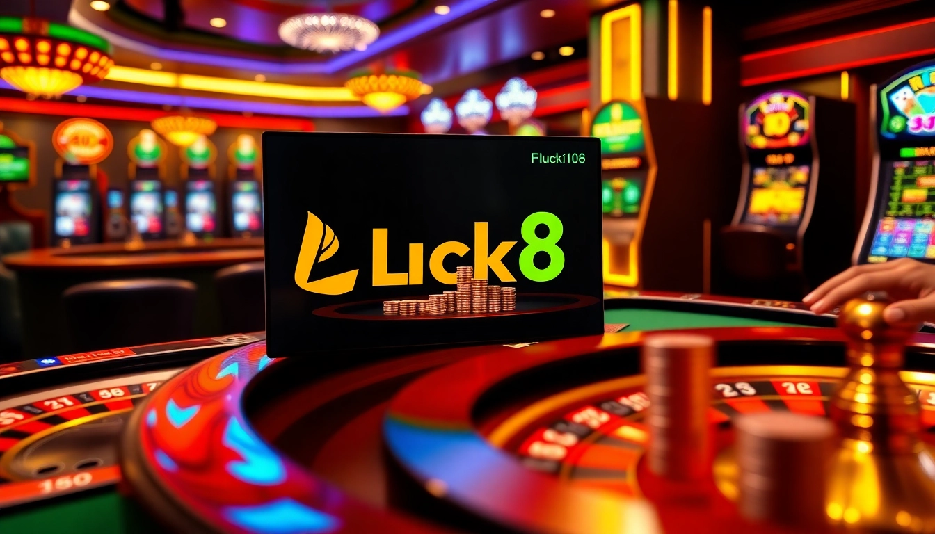 Luck8 casino interface showing poker, roulette, and live betting excitement.