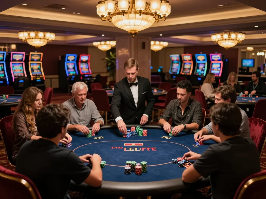 Engaging moment in poker gameplay with players and strategic bets at sv66 casino table.