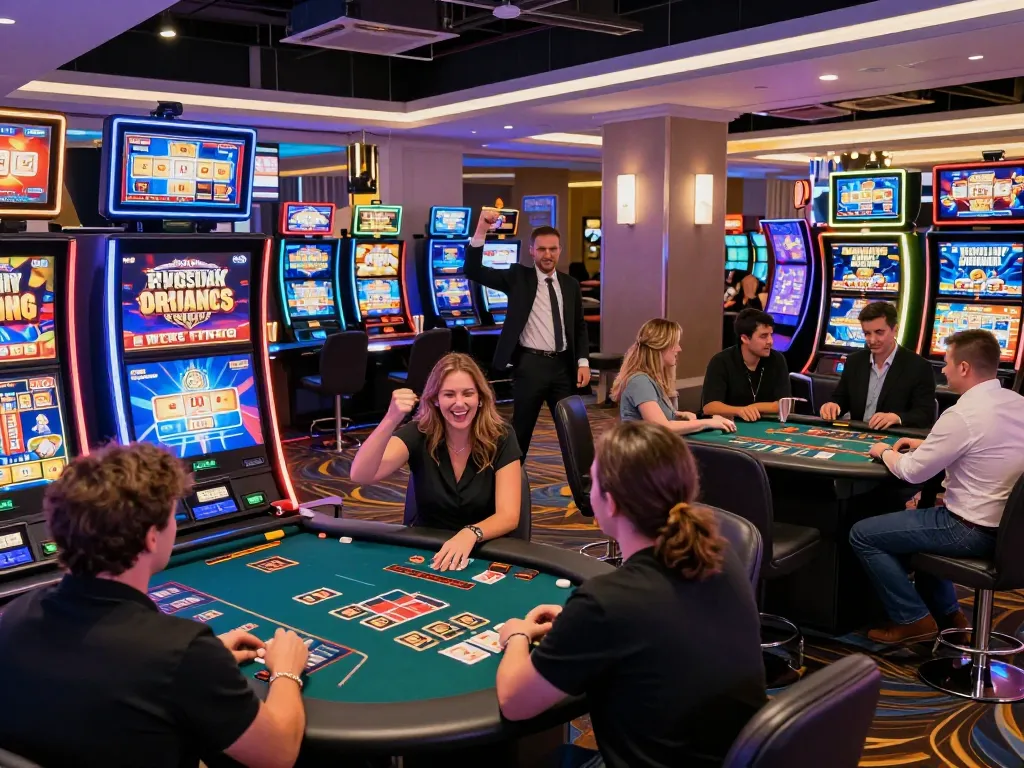 Exciting tk88 online gambling platform with diverse players enjoying vibrant casino games.