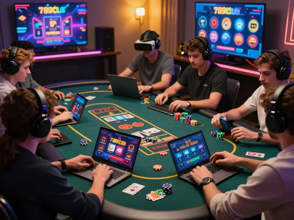 Players enjoying diverse games at 789club with colorful visuals, showcasing an engaging online casino experience.