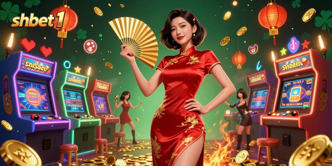 Experience thrilling gaming action at shbet1 with vibrant 3D casino elements and golden coins all around.