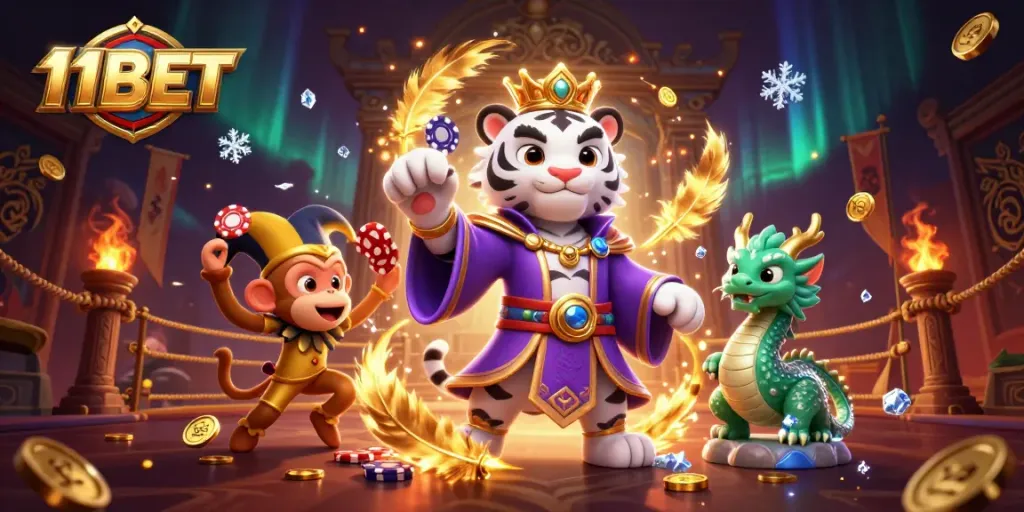 Engage in thrilling gaming experiences at 11BET, where exciting characters and dynamic elements create a vibrant casino atmosphere.