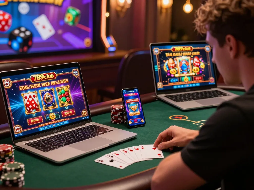 Exciting 789club online gaming atmosphere with vibrant casino interface and jackpot notifications, showcasing player interaction.