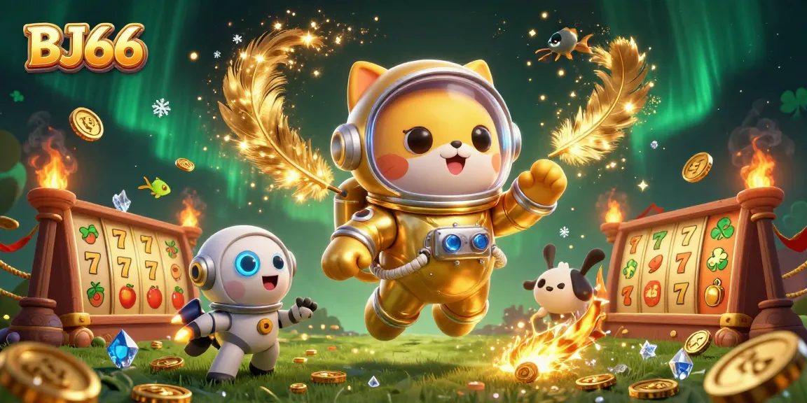 Experience thrilling gameplay at BJ66 in a vibrant 3D environment with slots and dynamic characters.