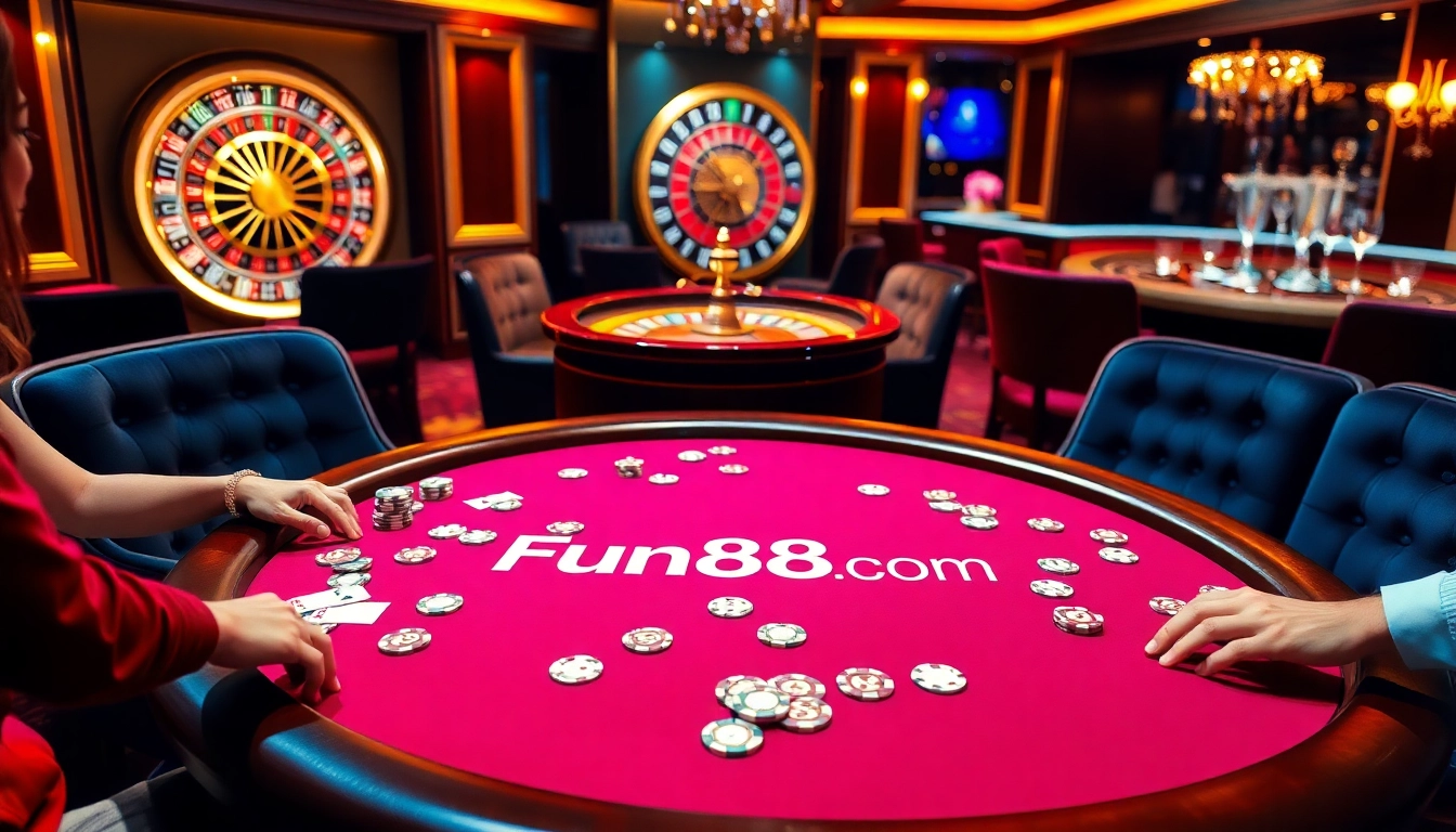 Experience the excitement of gambling at Fun88.com with a vibrant poker game.