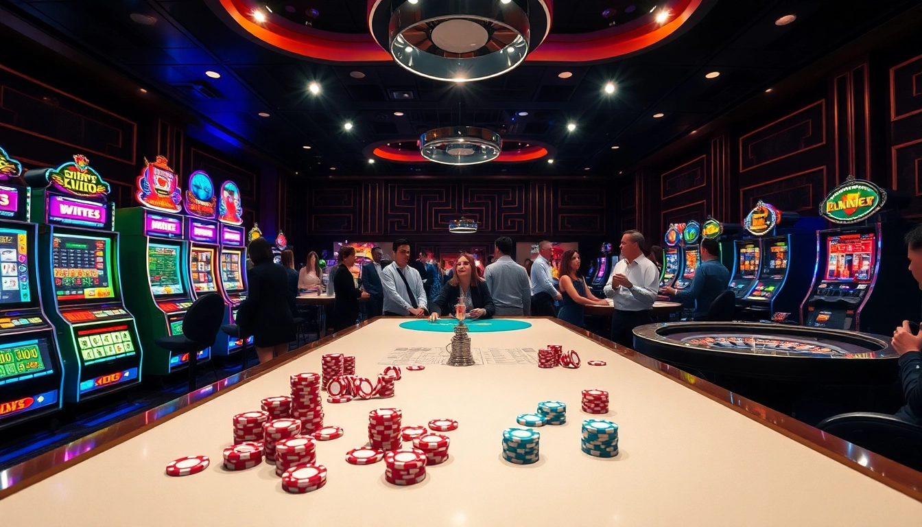 Experience the thrill of casino gaming with https://winvn.wiki as players engage at colorful tables.