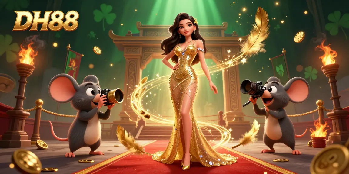 Place bets and enjoy thrilling gameplay at DH88 with a dynamic casino scene featuring exciting characters and effects.