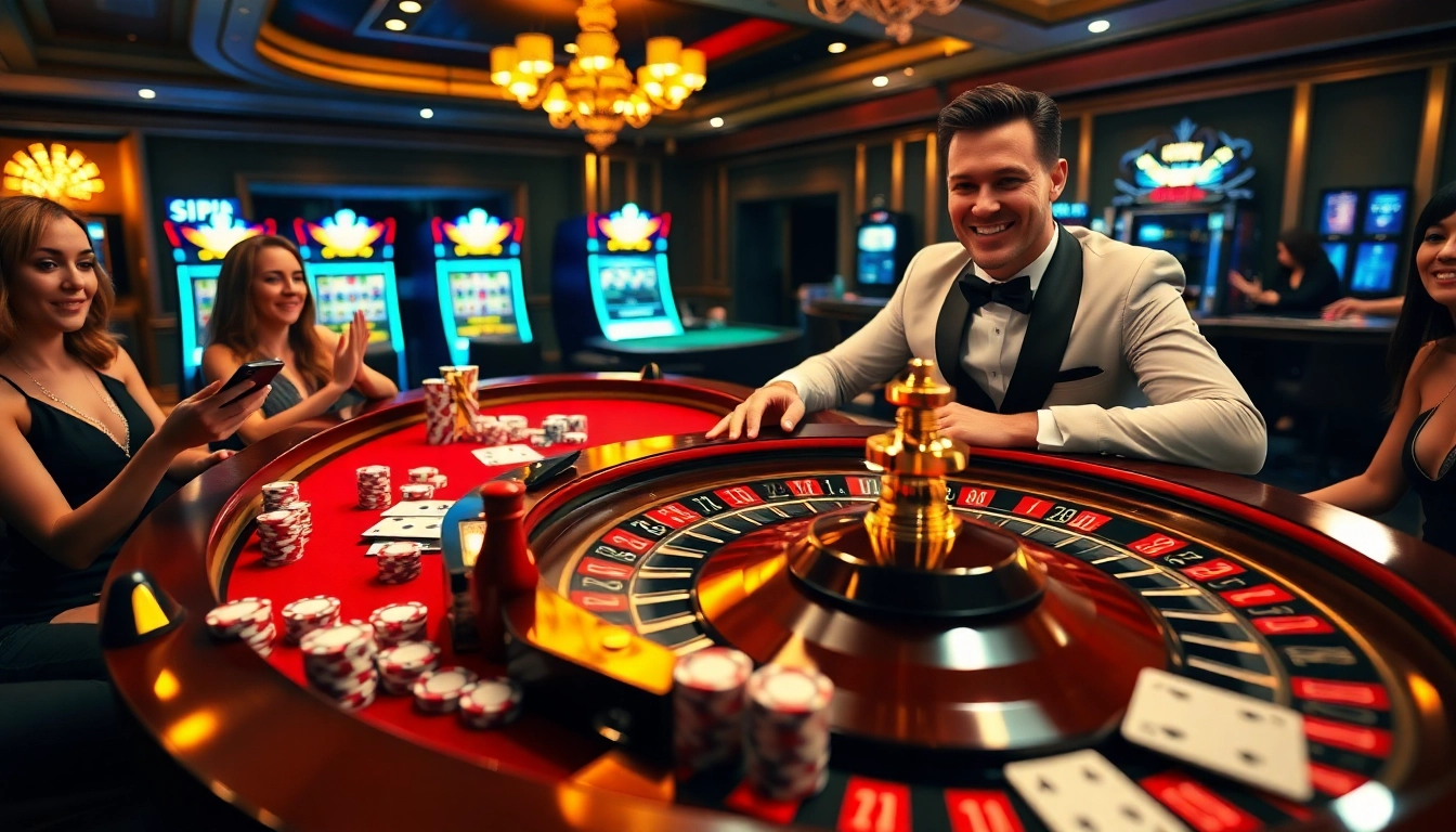 Experience the thrilling atmosphere of a casino at https://kkwin.life/ with players enjoying roulette and high-stakes action.