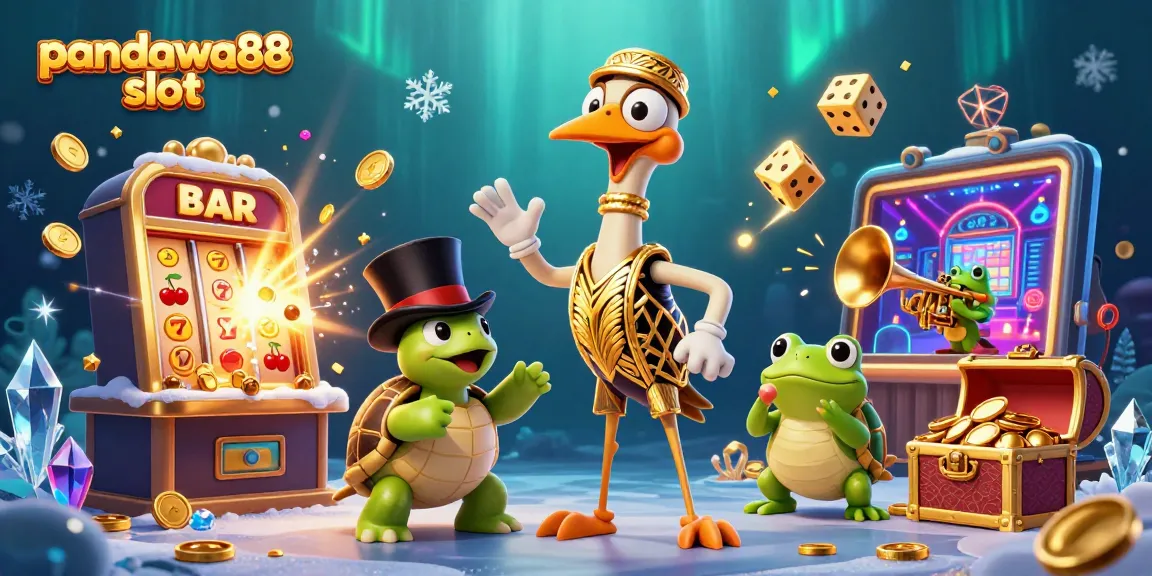 Join the excitement with pandawa88 slot in a vibrant, action-packed casino scene filled with jackpots and rewards.