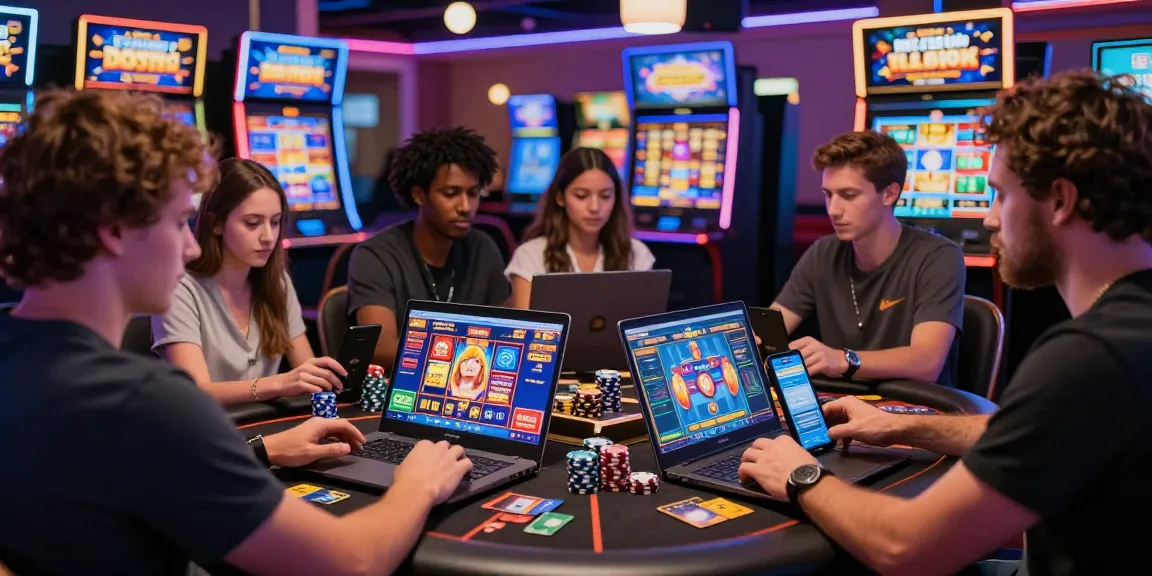 Exciting gameplay at credit card casinos at https://chps.org.uk featuring diverse players, colorful slot graphics, and engaging bonuses.