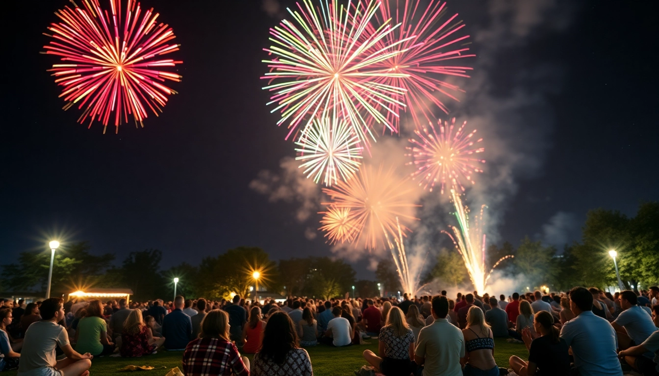 Experience the joy of cheap fireworks near me lighting up the night sky in a vibrant display.