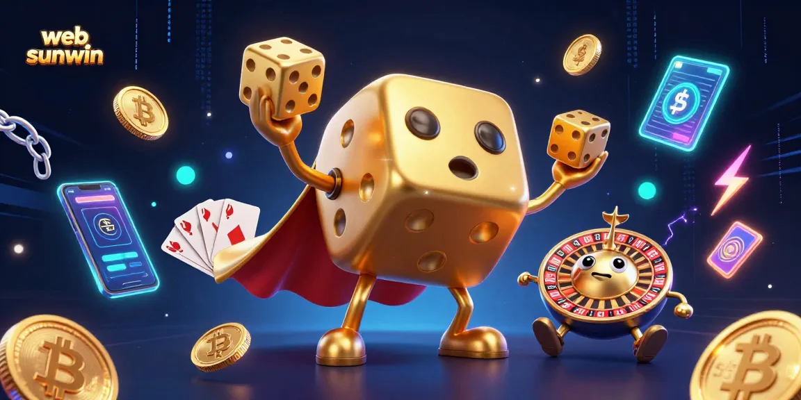 Engage with thrilling web sunwin casino action featuring golden dice, crypto coins, and vibrant energy!