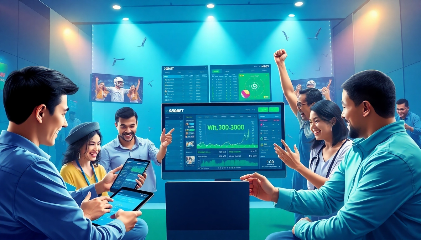 SBOBET.dance interactive betting scene showcasing diverse players engaging with the platform