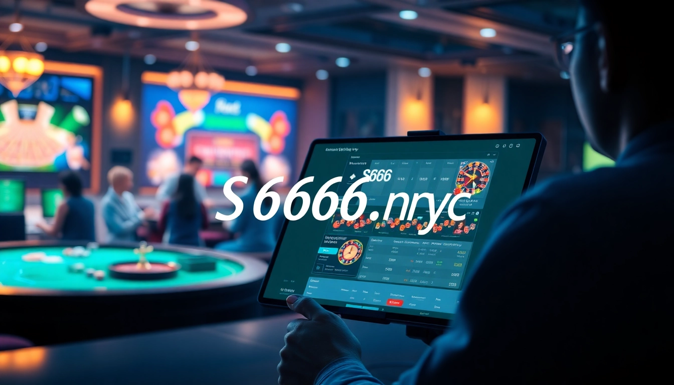 S666.nyc online betting scene showcasing a modern gaming interface and diverse players engaged in exciting casino games.