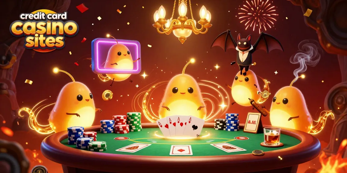 Engage with credit card casino sites illuminated by glowworms and a bat dealer in a vibrant scene.